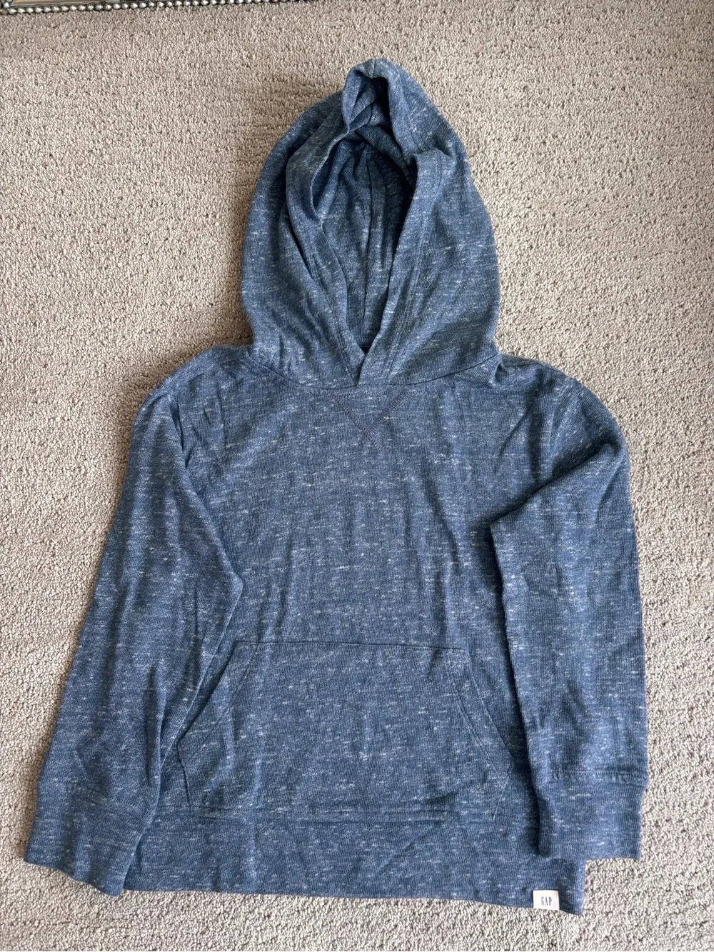GAP Blue Heathered Hooded Sweatshirt